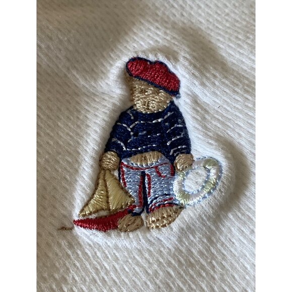 Laura Ashley Baby Boy Blanket Teddy Bear Sailboat Measures 27"x28" - Picture 10 of 13